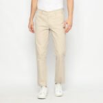 Long Chino Pants Cream - Celana Chino Warna Coklat Muda Panjang