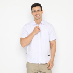 Atlanta Shirt White - Kemeja Pria Warna Putih Lengan Pendek