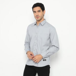 Alaska Shirt Grey - Kemeja Pria Warna Abu-abu Lengan Panjang