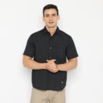 Atlanta Shirt Black - Kemeja Pria Warna Hitam Lengan Pendek