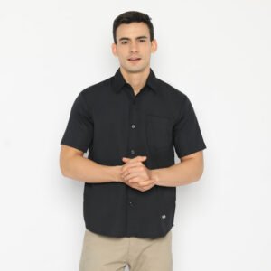 Atlanta Shirt Black - Kemeja Pria Warna Hitam Lengan Pendek