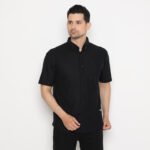 Michigan Shirt Black - Kemeja Polo Pria Warna Hitam Lengan Pendek