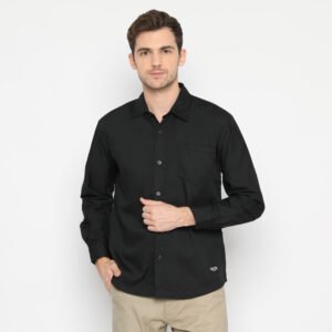 Alaska Shirt Black - Kemeja Pria Warna Hitam Lengan Panjang