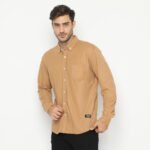 Albama Shirt Mocca - Kemeja Polo Pria Warna Moka Lengan Panjang
