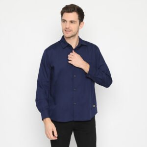 Alaska Shirt Navy - Kemeja Pria Warna Biru Dongker Lengan Panjang