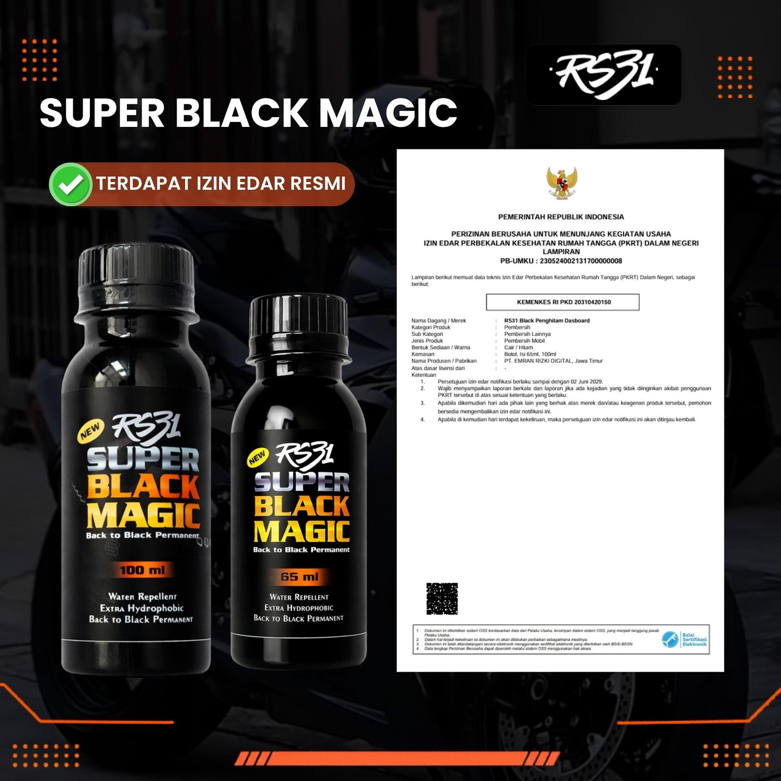 Super Black Magic Premium - Penghitam Plastik Body Motor, Trim Restorer & Dasboard Mobil. - Gambar 3