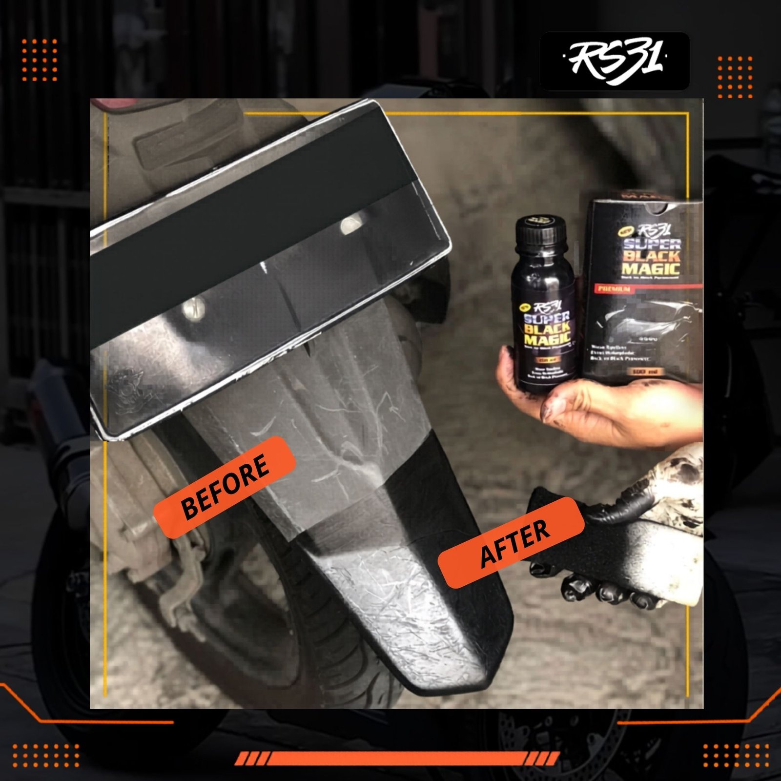Super Black Magic Premium - Penghitam Plastik Body Motor, Trim Restorer & Dasboard Mobil. - Gambar 7