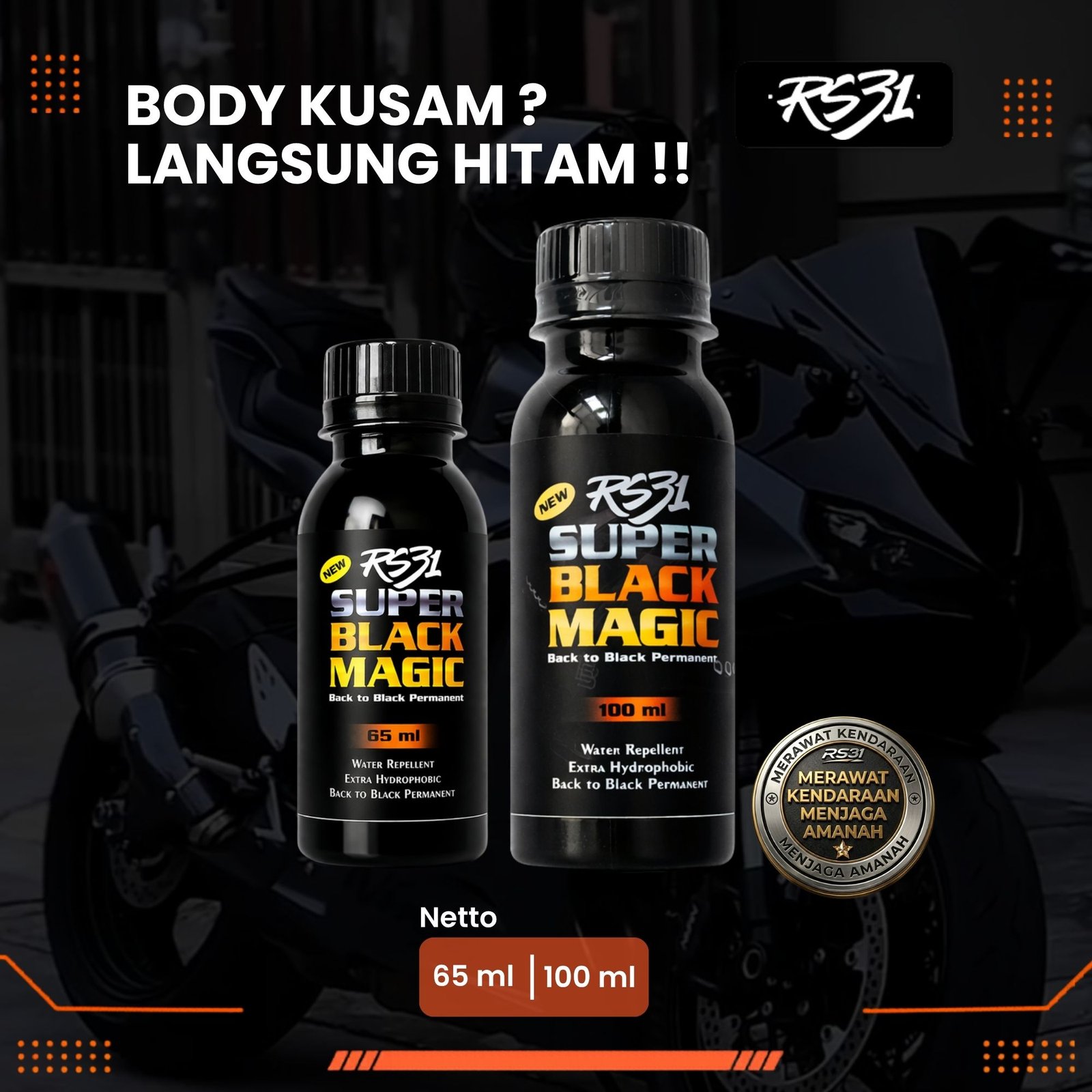 Super Black Magic Premium - Penghitam Plastik Body Motor, Trim Restorer & Dasboard Mobil. - Gambar 2