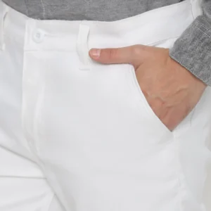 Long Chino Pants White - Celana Chino Warna Putih Panjang - Gambar 4