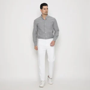 Long Chino Pants White - Celana Chino Warna Putih Panjang - Gambar 5