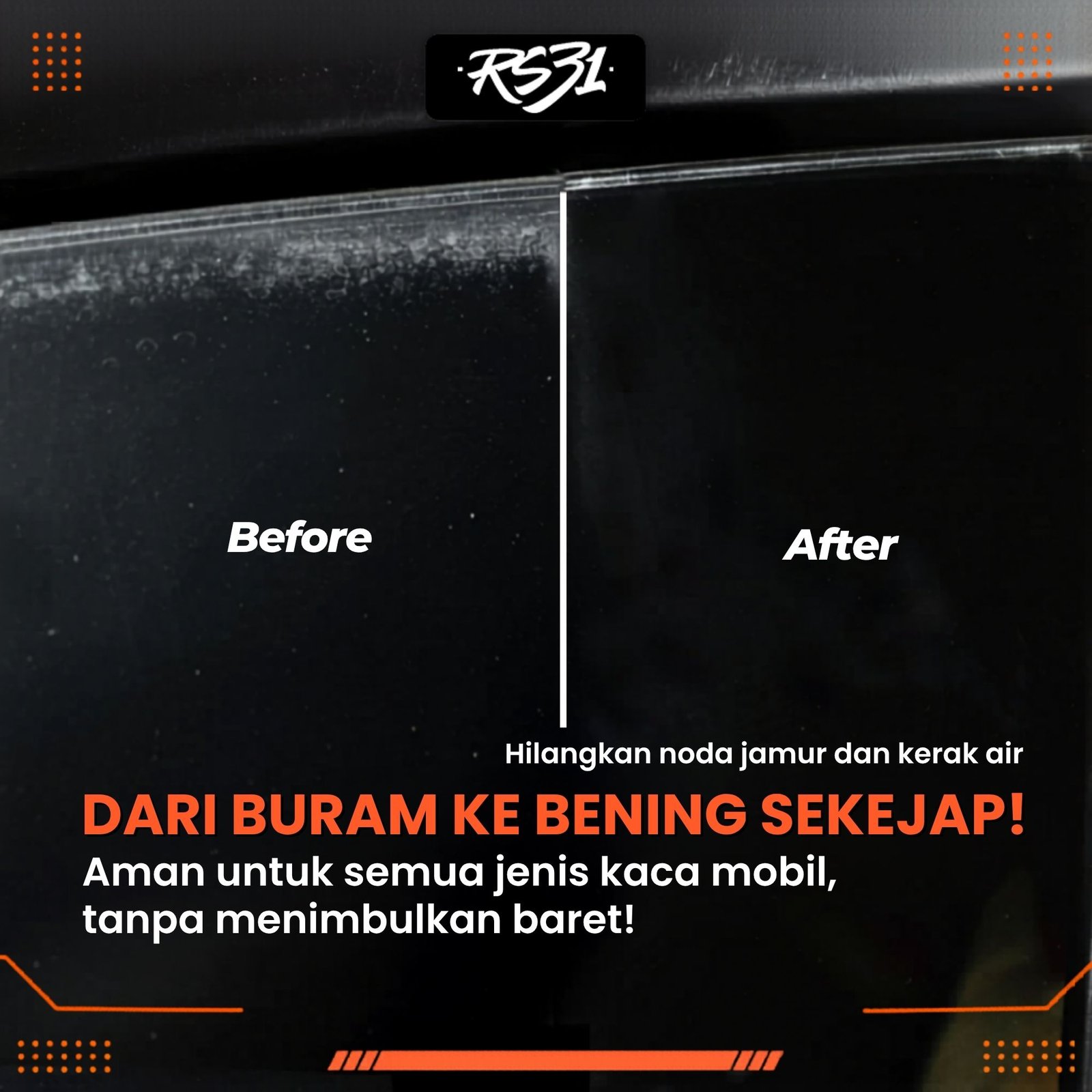 Gel Glass Cleaner – Penghilang Jamur & Kerak Air, Waterspot Remover Kaca Mobil 100ml, Aman & Efektif - Gambar 4